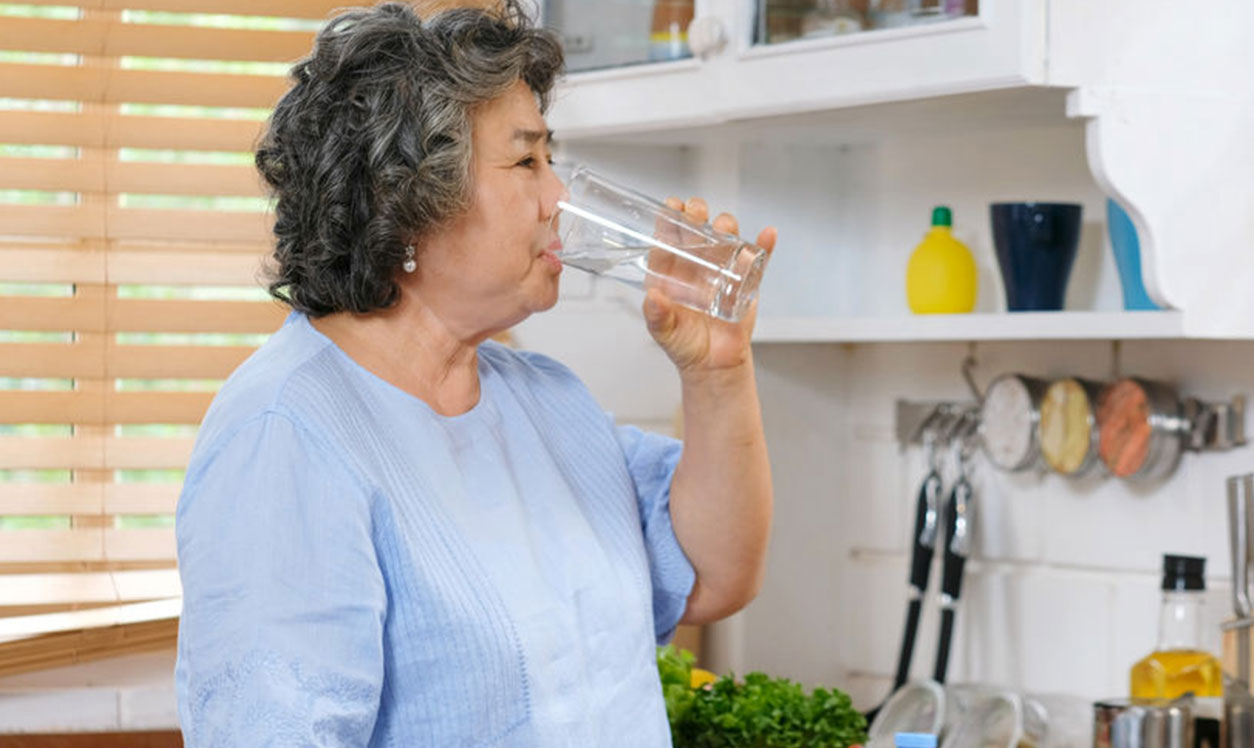 Woman drinking water