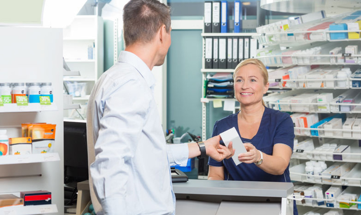 Pharmacist and customer otc